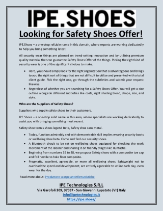 Looking for Safety Shoes Offer