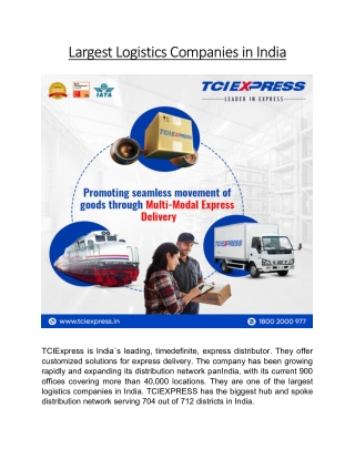Largest Logistics Companies in India