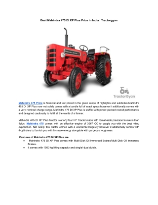 Best Mahindra 475 DI XP Plus Prtice in India 2021 | Tractorgyan