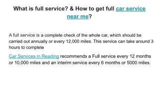 What is full service_ & How to get full car service near me_