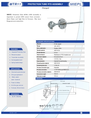 MTR11 Protection Tube RTD Assemble - Flanged | MIEPL