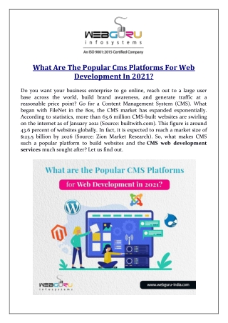 What Are The Popular Cms Platforms For Web Development In 2021?