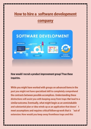 How to hire a  software development company