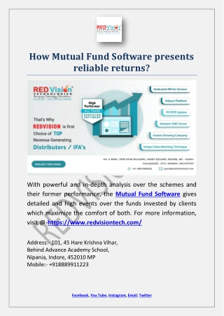 How Mutual Fund Software presents reliable returns