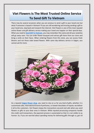 Viet Flowers Is The Most Trusted Online Service To Send Gift To Vietnam-converted