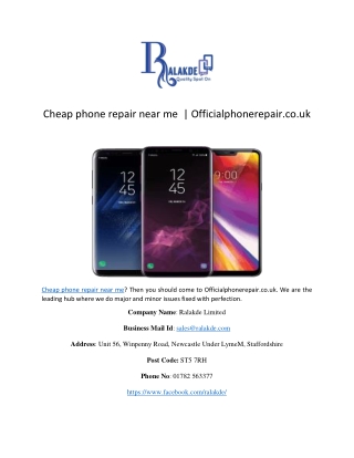 Cheap phone repair near me  | Officialphonerepair.co.uk