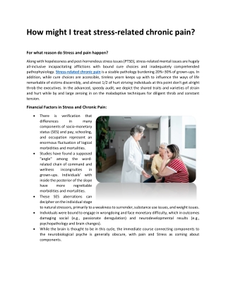 stress-related chronic pain