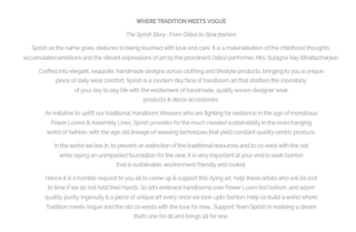 The Sprish Story : From Odissi to Slow fashion - Sprishstudio