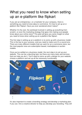 What you need to know when setting up an e-platform like flipkart