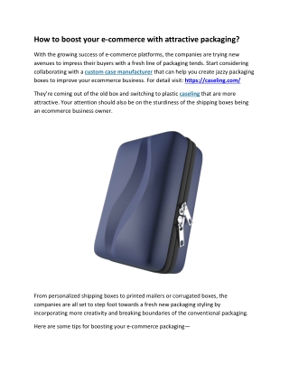 How to boost your e-commerce with attractive packaging?
