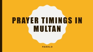Prayer Timings In Multan