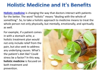 Holistic Medicine and It's Benefits