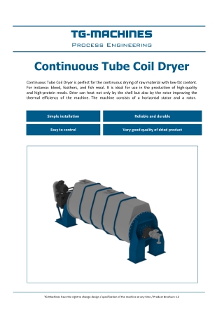Continuous Tube Coil Dryer