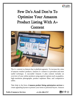 Few Do’s And Don’ts To Optimize Your Amazon Product Listing With A  Content