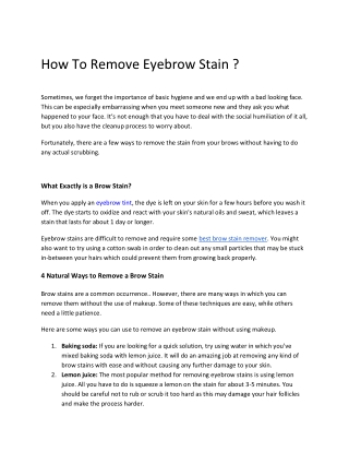 How To Remove Eyebrow Stain -converted