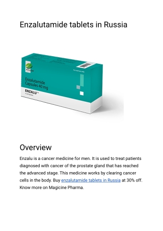 Enzalutamide tablets in Russia