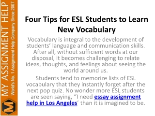 Four Tips for ESL Students to Learn New