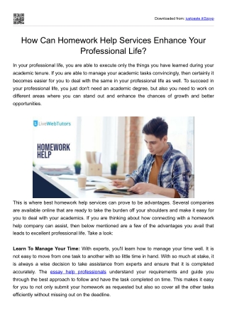 How Can Homework Help Services Enhance Your Professional Life