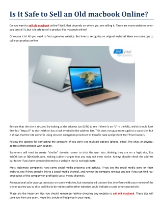 Is It Safe to Sell an Old macbook Online