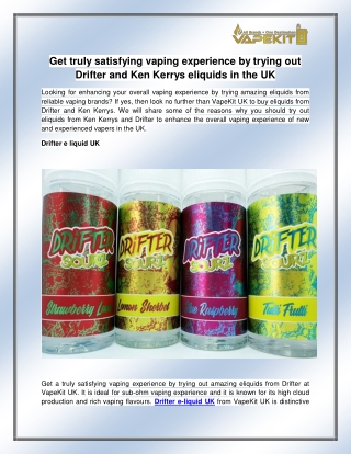 Drifter e liquid UK