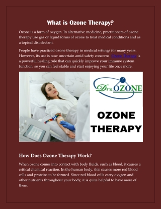 What is Ozone Therapy