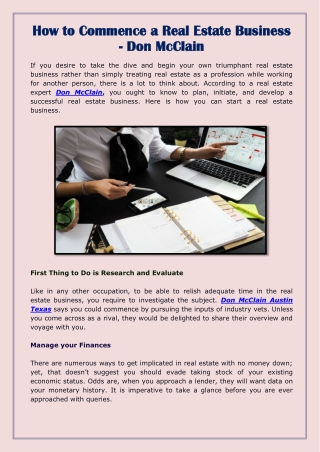 How to Commence a Real Estate Business - Don McClain-converted