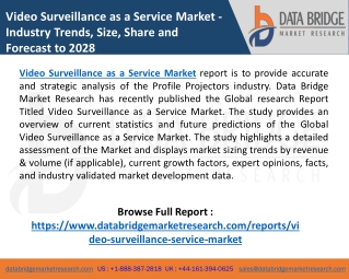 Global Video Surveillance as a Service Market – Industry Trends and Forecast