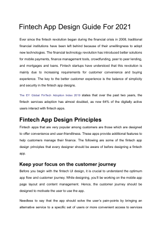 Fintech App Design Guide For 2021