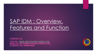 SAP IDM Online Training |SAP IDM Overview PPT | SAP IDM PPT