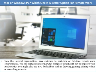 Mac or Windows PC? Which One Is A Better Option For Remote Work