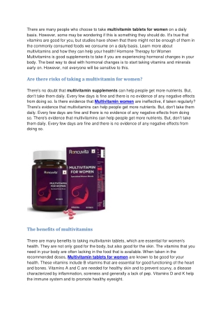 What does a multivitamin do for women?