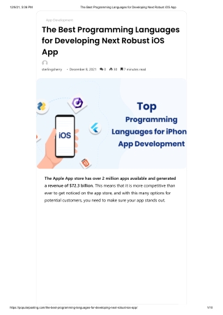 The Best Programming Languages for Developing Next Robust iOS App