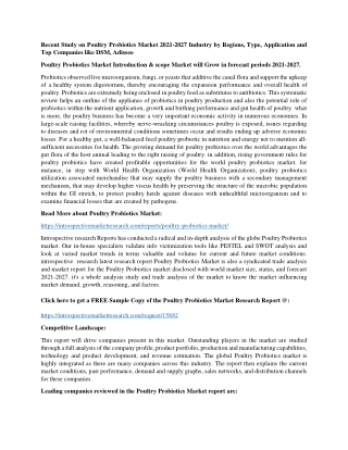 Poultry Probiotics market