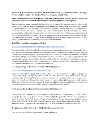Dairy Alternatives Market