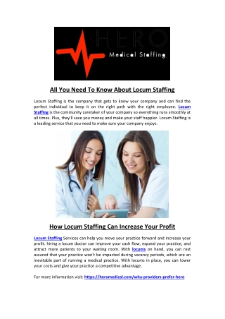 All You Need To Know About Locum Staffing