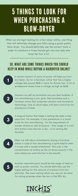 5 Things to look for when purchasing a Blow-dryer