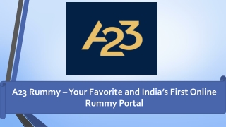 A23 Rummy India's First Online Rummy Portal