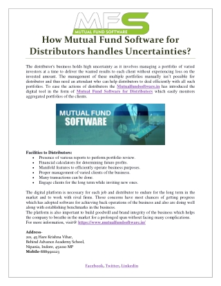 How Mutual Fund Software for Distributors handles Uncertainties