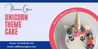 Order Now! Birthday Unicorn Theme Cake Delivery in Delhi NCR from Flavours Guru