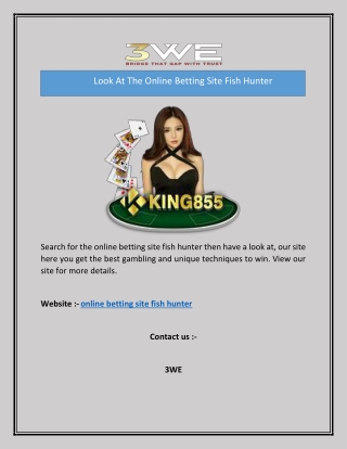 Look At The Online Betting Site Fish Hunter