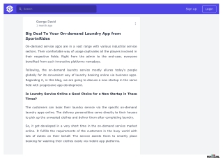 Big Deal To Your On-demand Laundry App from SportnRides