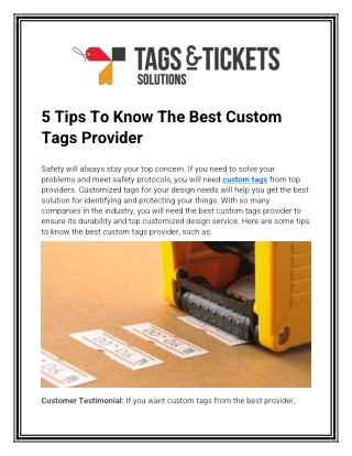 5 Tips To Know The Best Custom Tags Provider