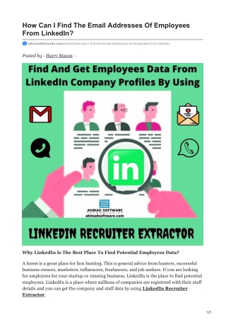 1How Can I Find The Email Addresses Of Employees From LinkedIn