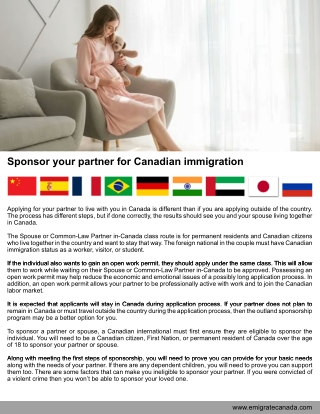How to sponsor your partner for Canadian immigration from inside Canada