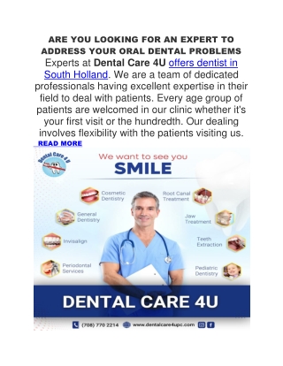 ARE YOU LOOKING FOR AN EXPERT TO ADDRESS YOUR ORAL DENTAL PROBLEMS