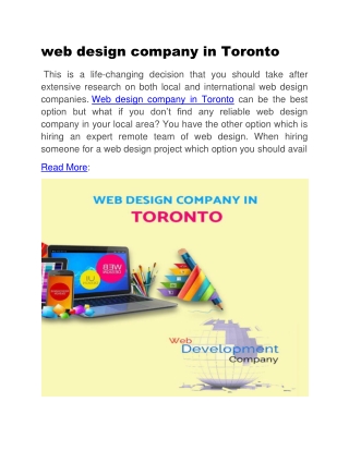 web design company in Toronto