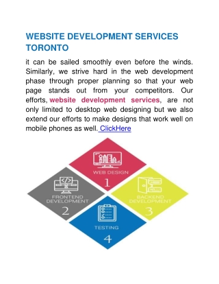 WEBSITE DEVELOPMENT SERVICES TORONTO