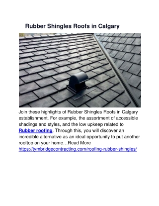 Rubber Shingles Roofs in Calgary