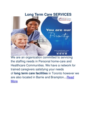 Long Term Care SERVICES