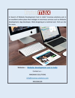 Website Development Cost In Indiam | Innomax-solutions.com
